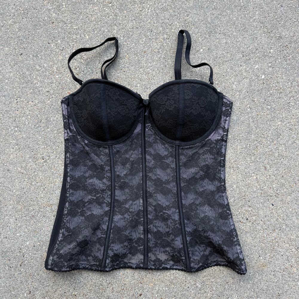 Victoria's Secret 34C Sexy Little Things Black Lace Corset Bustier Bra Top